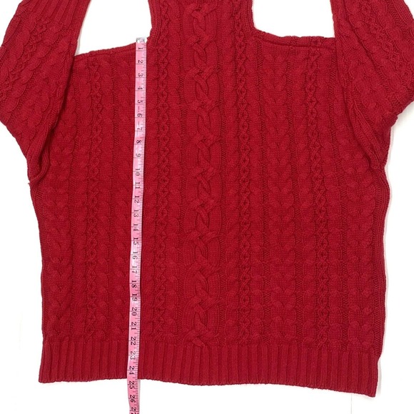 RALPH LAUREN Cable-Knit Turtleneck Sweater In Red SZ 2X - Picture 3 of 5